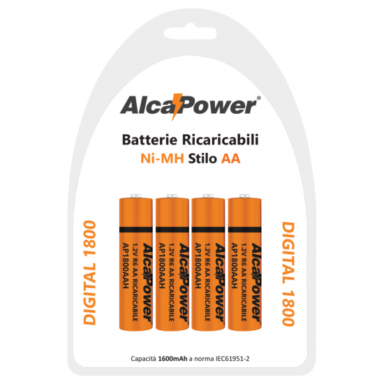 Blister di 4 NI-MH AA 1.2V Digital 1800 - Clicca l'immagine per chiudere