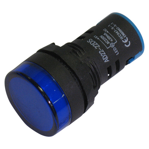 Segnalatore luminoso da pannello led 230v d.29mm blu XY-LIL-22- - Clicca l'immagine per chiudere