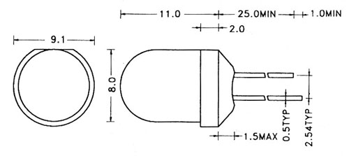 Led 8 mm giallo standard conf. 200 pcs LY3930-PF MKC - Clicca l'immagine per chiudere