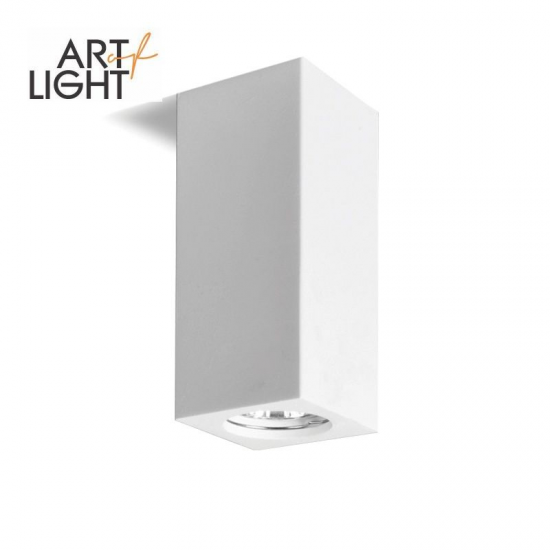KOBI VENICE Porta faretto quadrato in gesso 70X140mm 1XGU10 - Clicca l'immagine per chiudere
