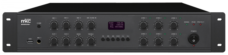 Amplif. PA MK660DAB+ 60W 6 zone 100V 4-16Ω Con Radio FM-DAB+/ - Clicca l'immagine per chiudere