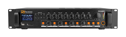Amplificatore PA 240W - 100V - 4 zone regolabili singolarmente - Clicca l'immagine per chiudere