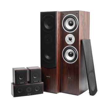 Sistema Home Theatre 5.0 da 335W, colore noce stampa legno, Mo - Clicca l'immagine per chiudere